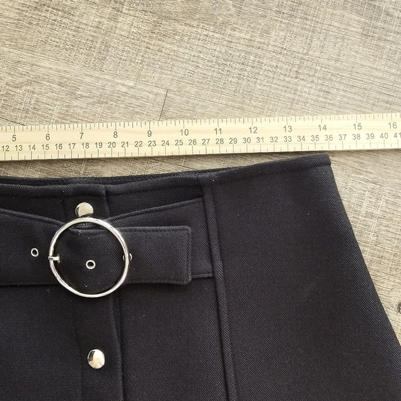 Zara Woman Silver Buckle Mini Black Skirt - Sz S - Picture 5 of 8